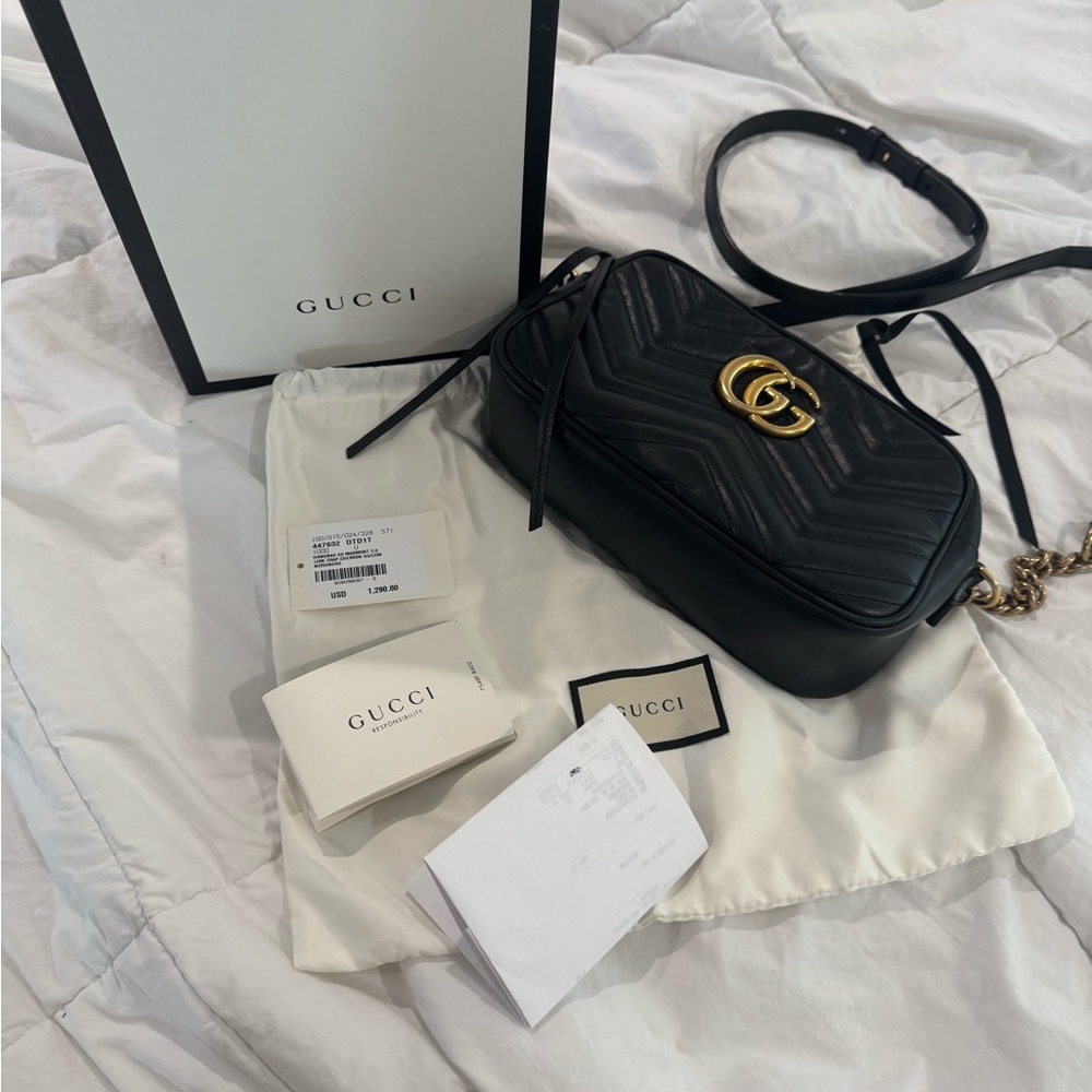 Gucci Marmont GG Black Crossbody Bag